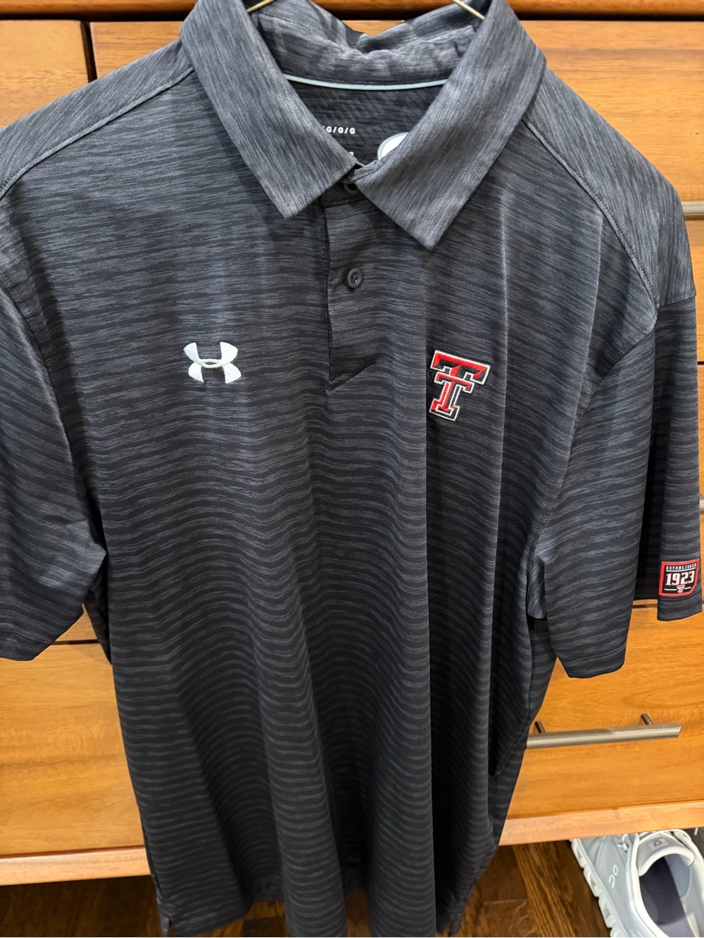 Under Armour Black/Gray Texas Tech Performance Polo